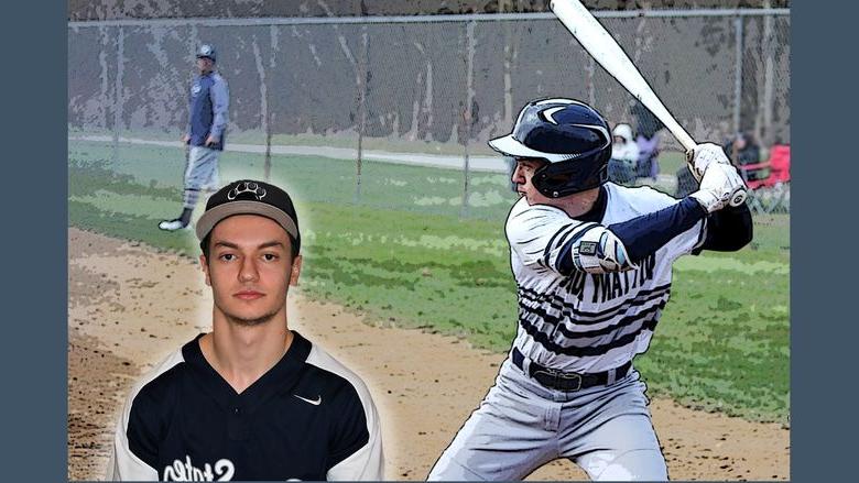 Baseball player swinging bat