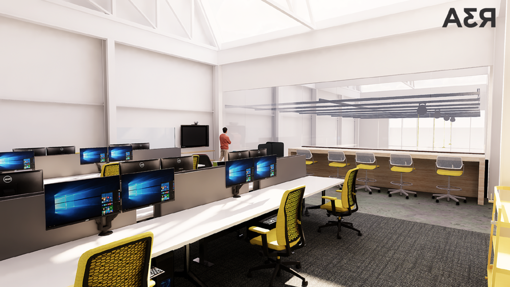 Architectural rendering of computer lab